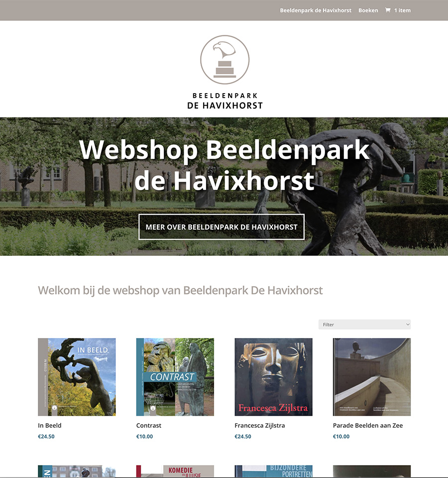 Website webshop beeldenpark