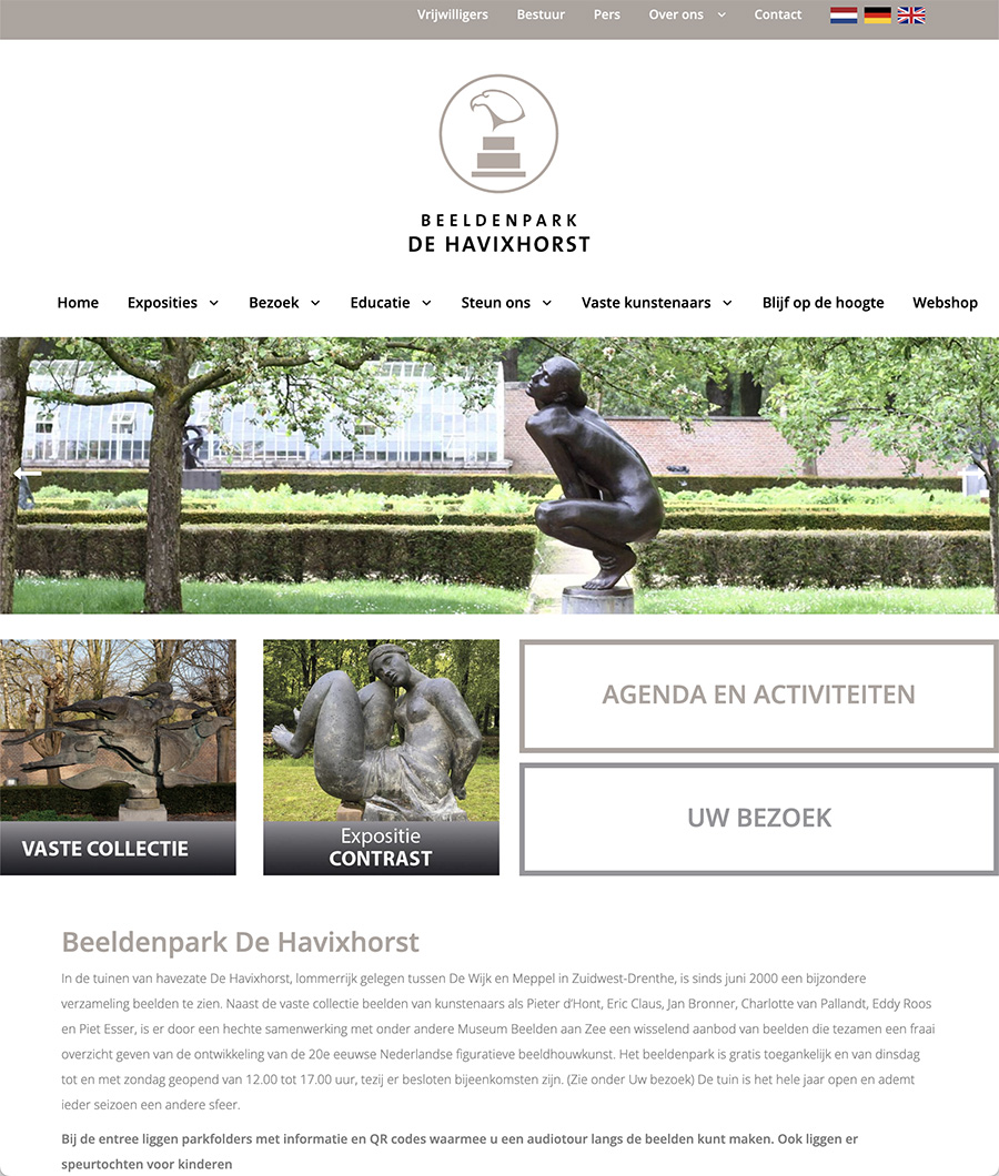 Website Beeldenpark de Havixhorst
