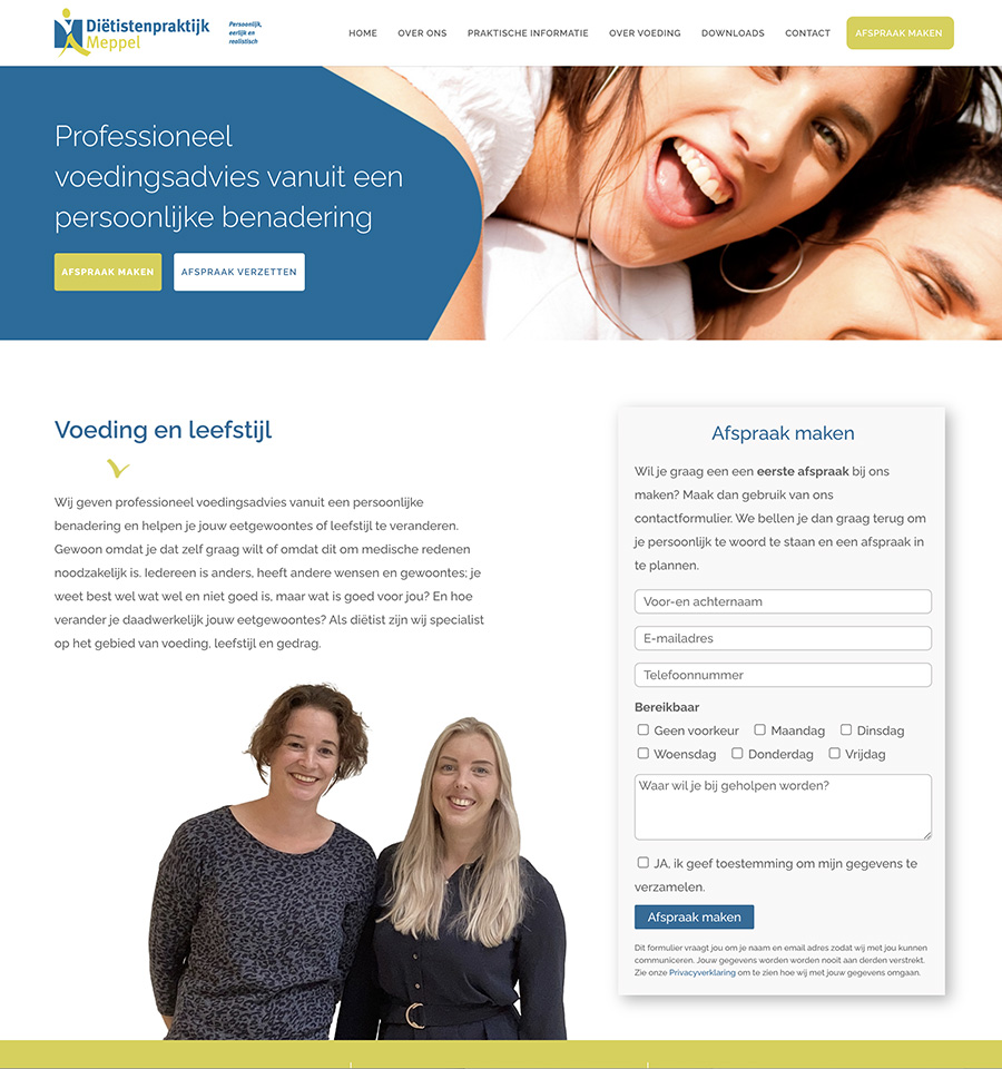 Website Dietistenpraktijk Meppel